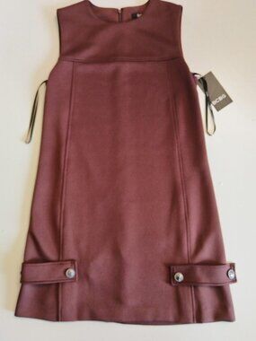 BCBG Maroon Shift Mini Dress Size 2 NWT Sleeveless Mod Style Burgundy